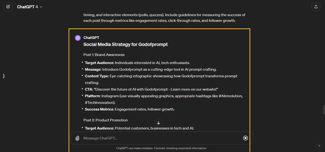Create Social Media Content Chatgpt AI Prompt