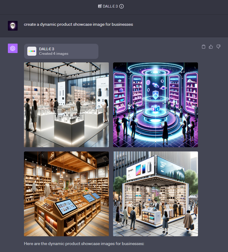 Dynamic product showcase mockup generated by DALL-E 3