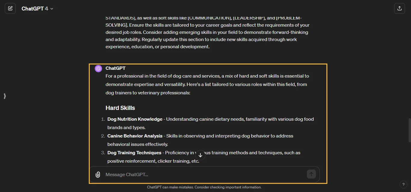 Relevant Skills Chatgpt Prompts