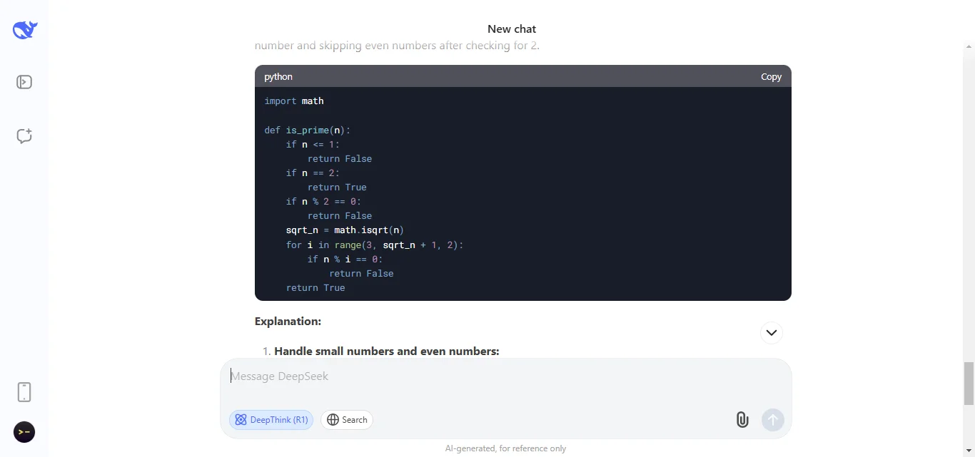 deepseek coding task response