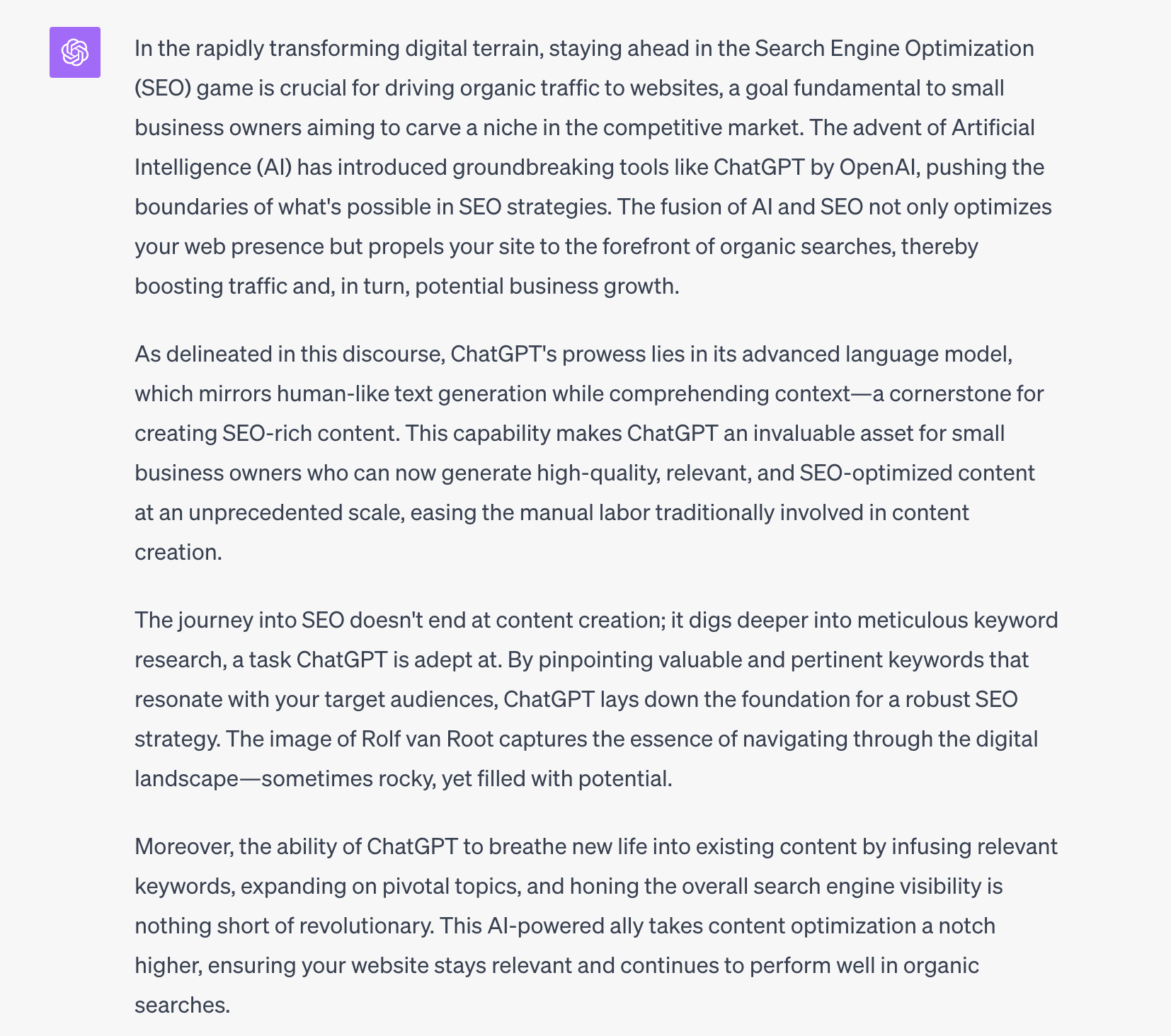 ChatGPTÂ Generated an SEO Keyword-Rich Conclusion for me.