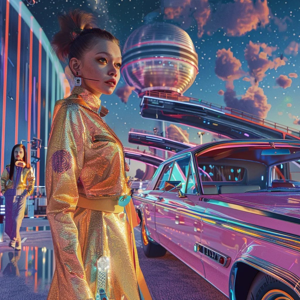 1960s style with futuristic details