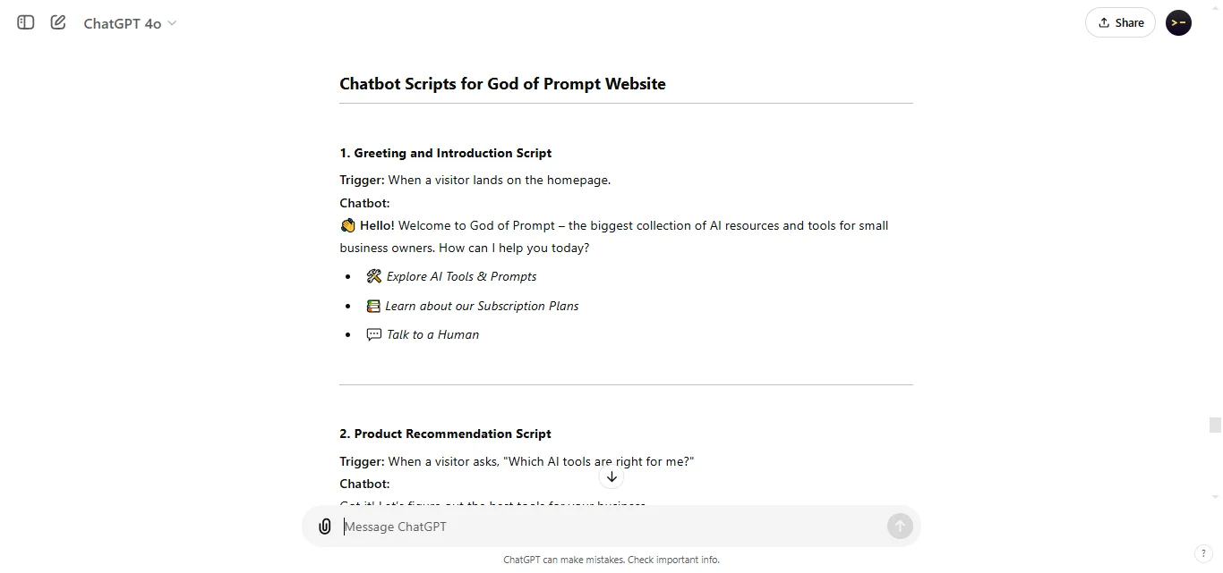 Scripts for Chatbot