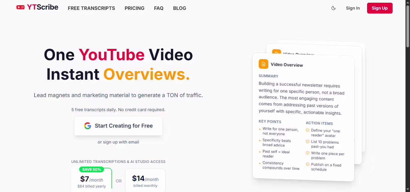 1. YTScribe.ai — The Gold Standard