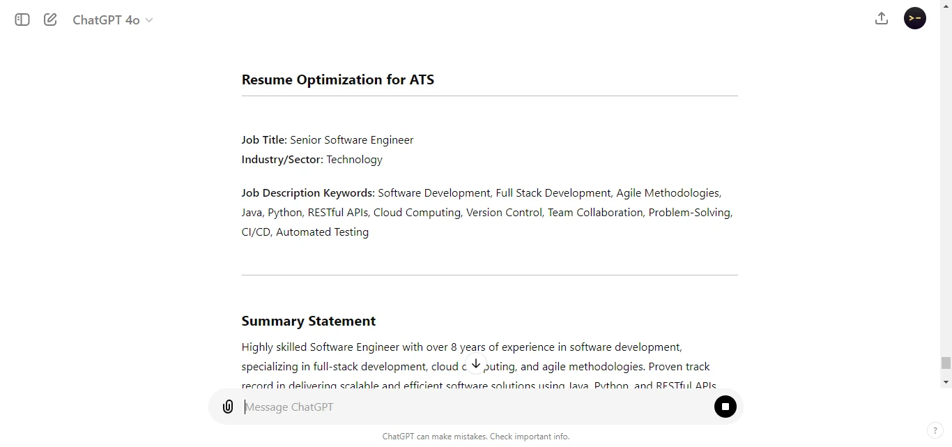 Refining the Resume for ATS
