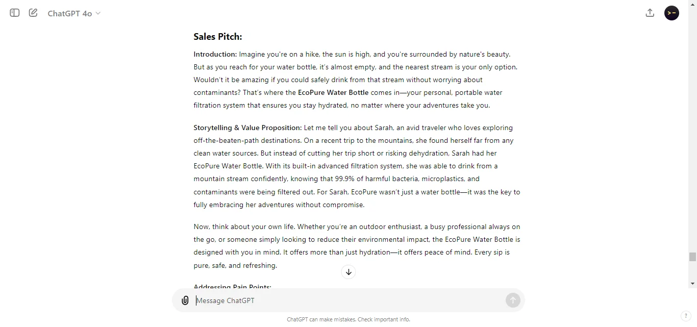 Sales Pitch Creation