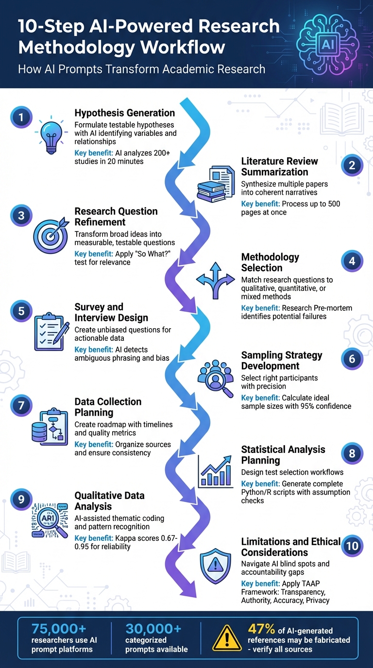 10-Step AI-Powered Research Methodology Workflow