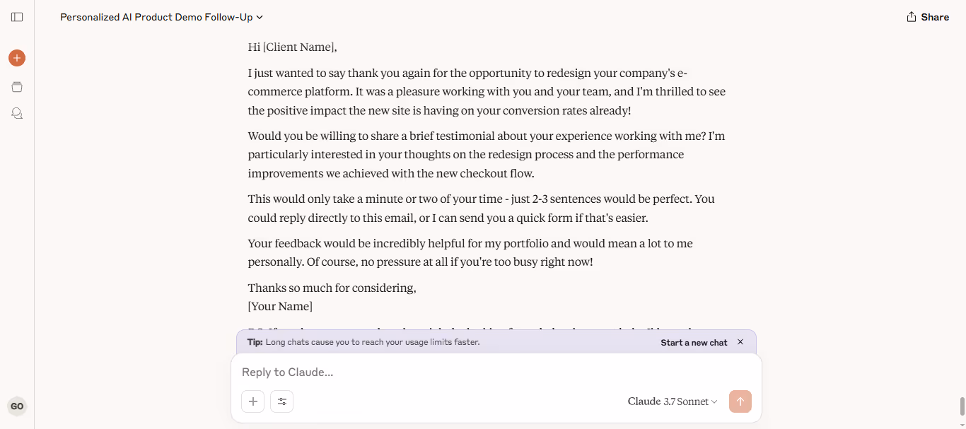 Write a Testimonial Request Message