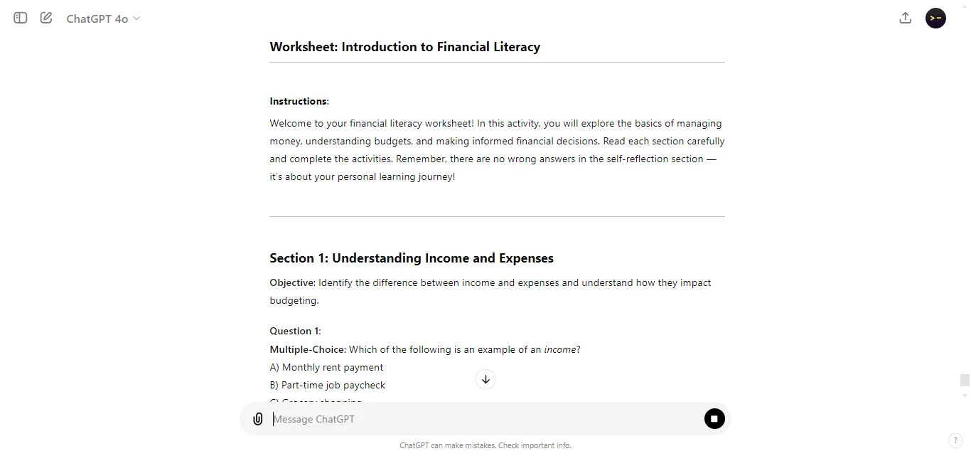 Create Worksheets