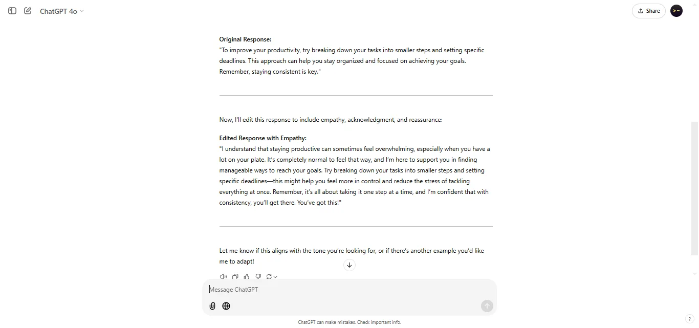 Adding Empathy to Responses