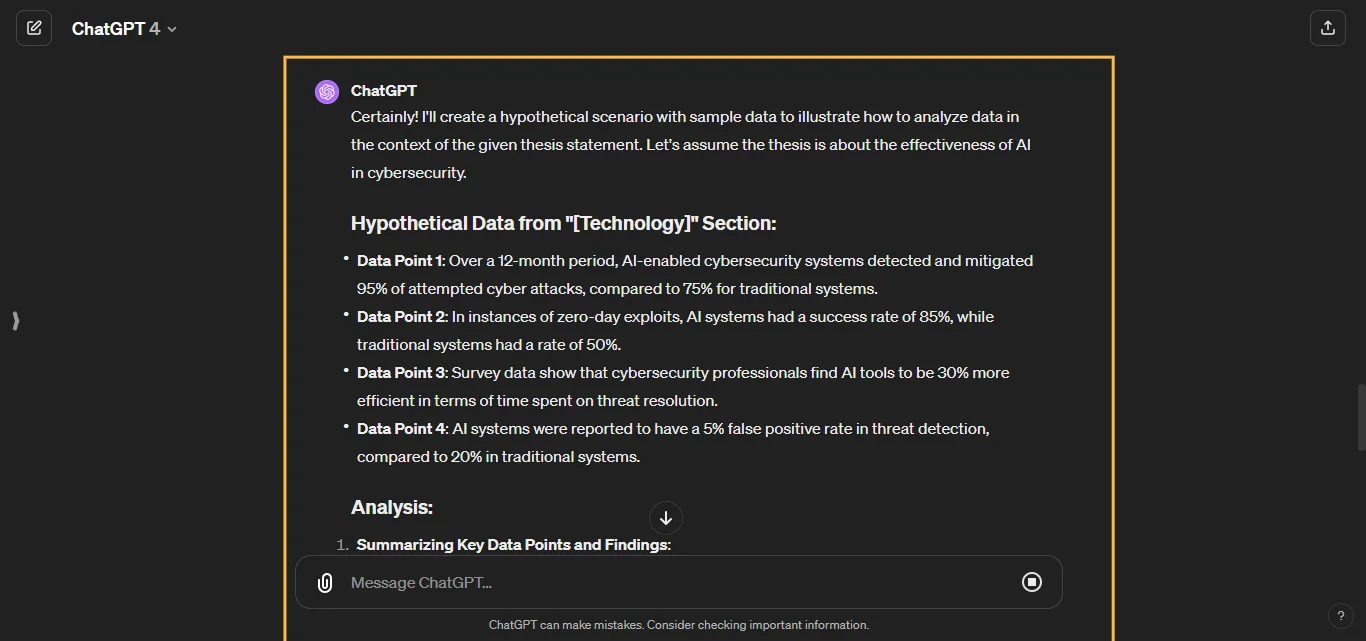 Analyze data and findings ChatGPT Prompt