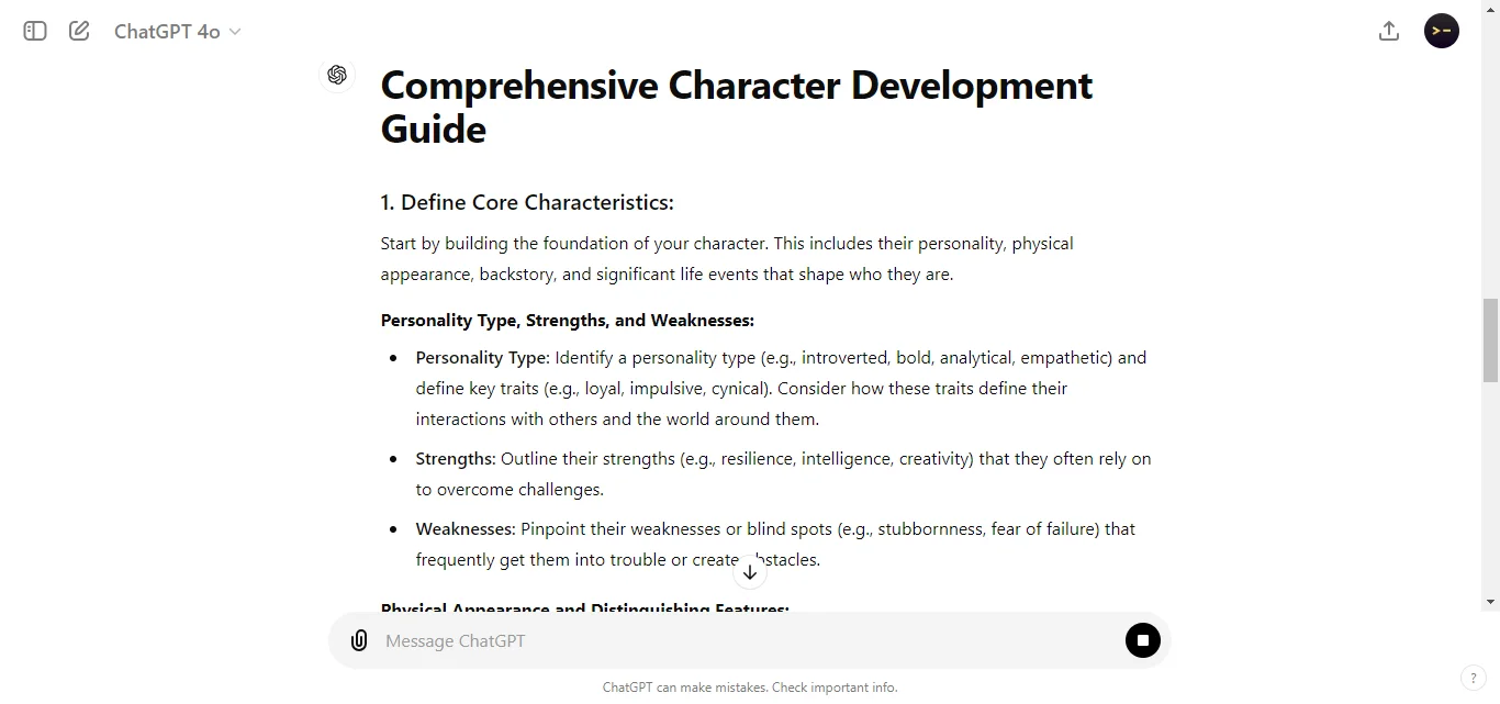 Developing Strong Characters