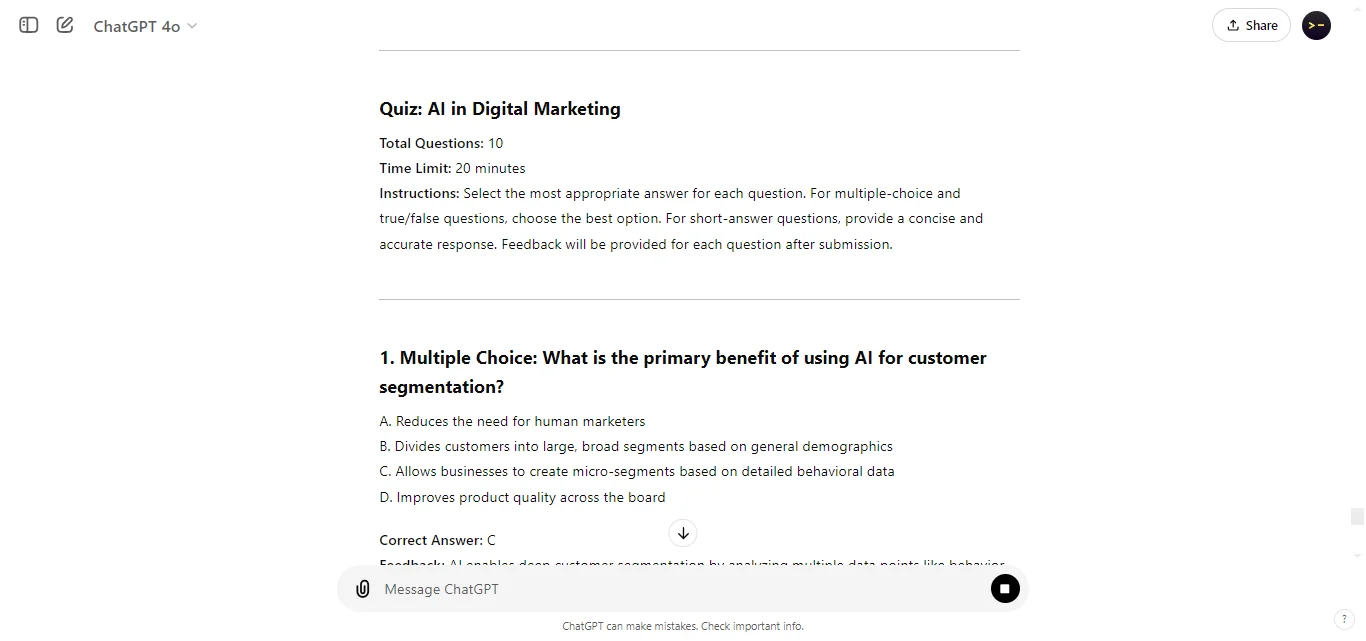 Create An Interactive Quiz