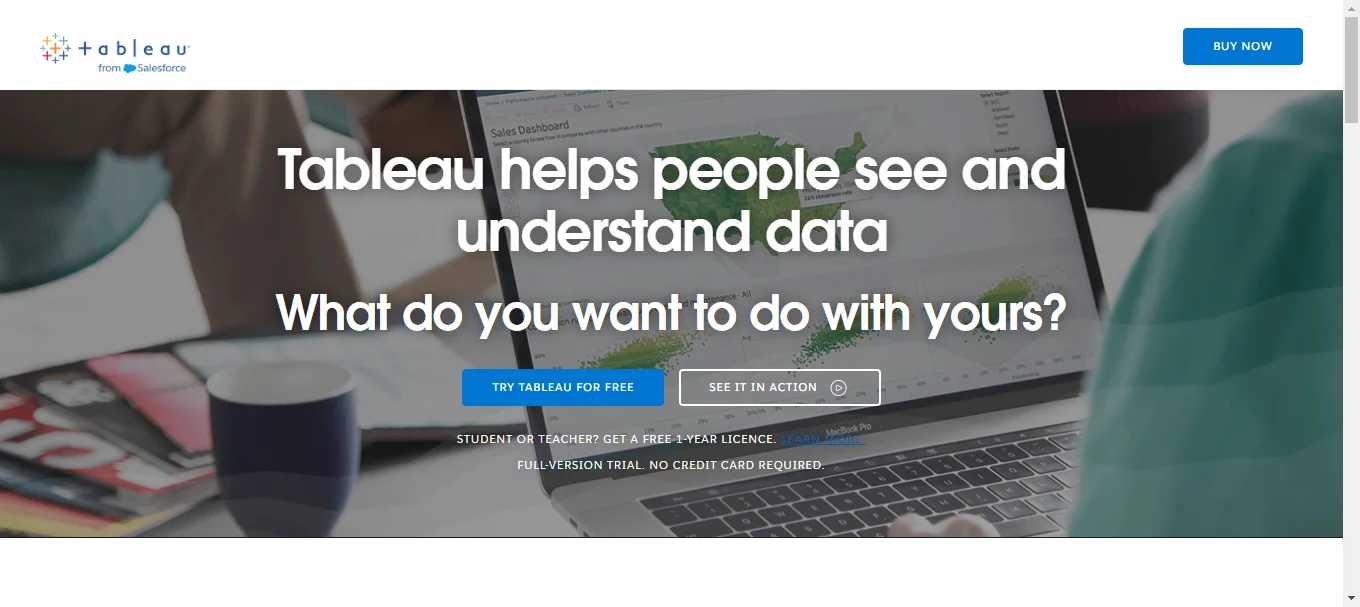 Tableau homepage