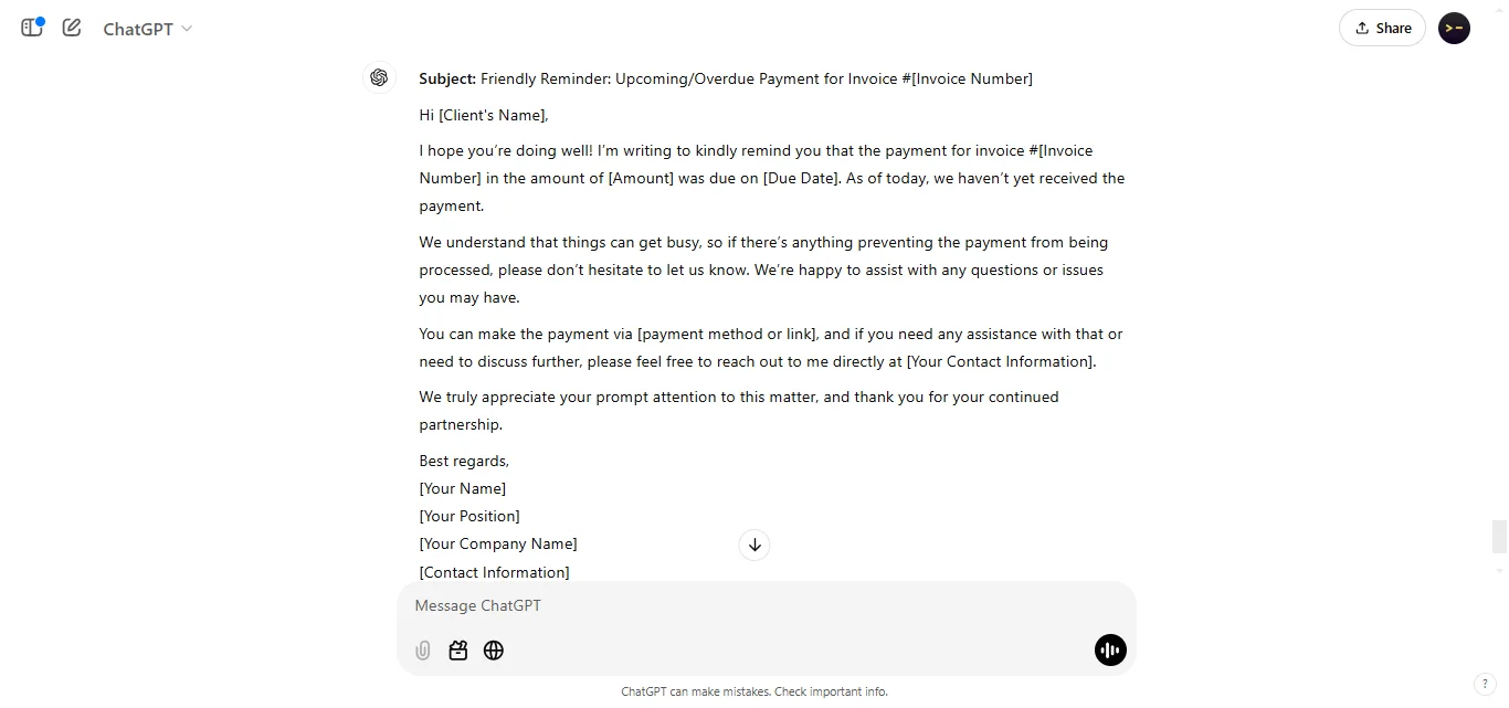 payment reminder