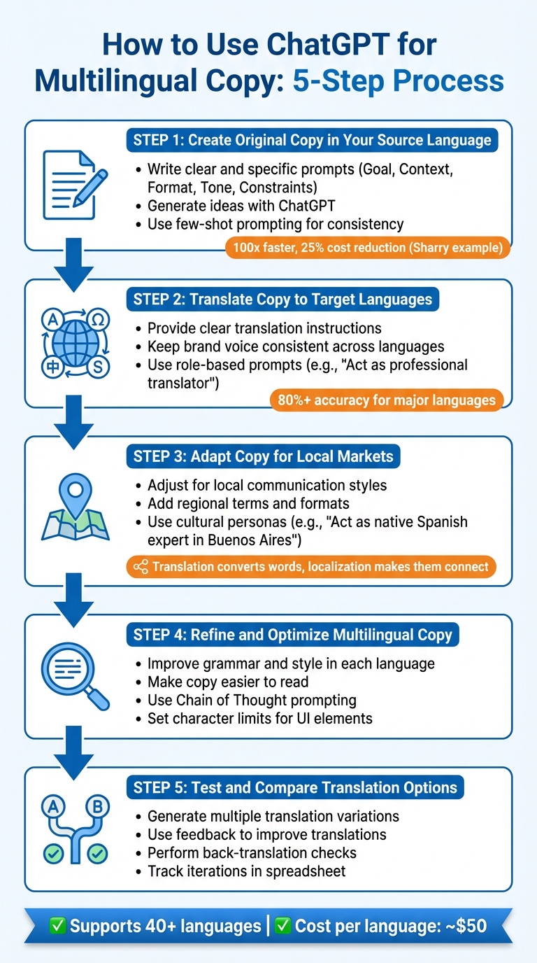 5-Step Process for Creating Multilingual Copy with ChatGPT