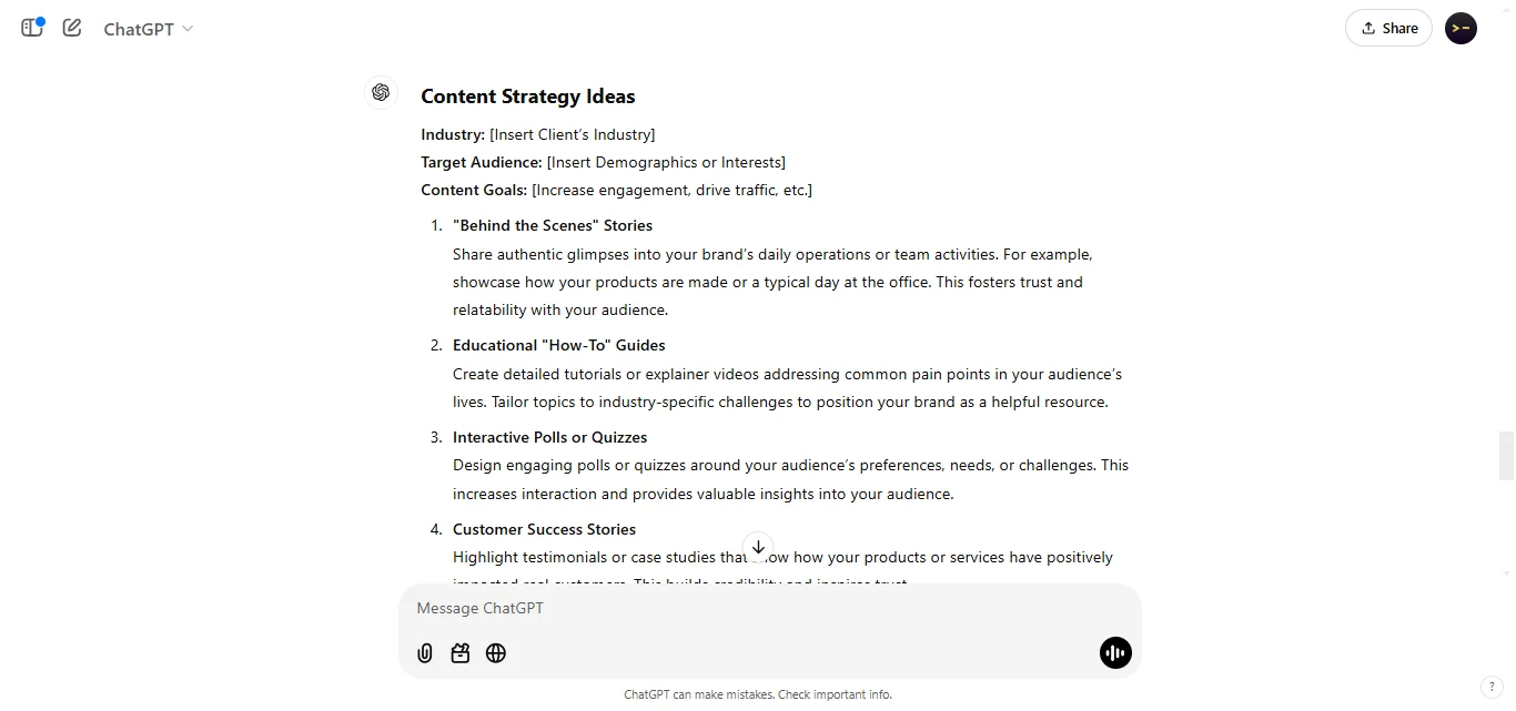 Brainstorm Content Ideas