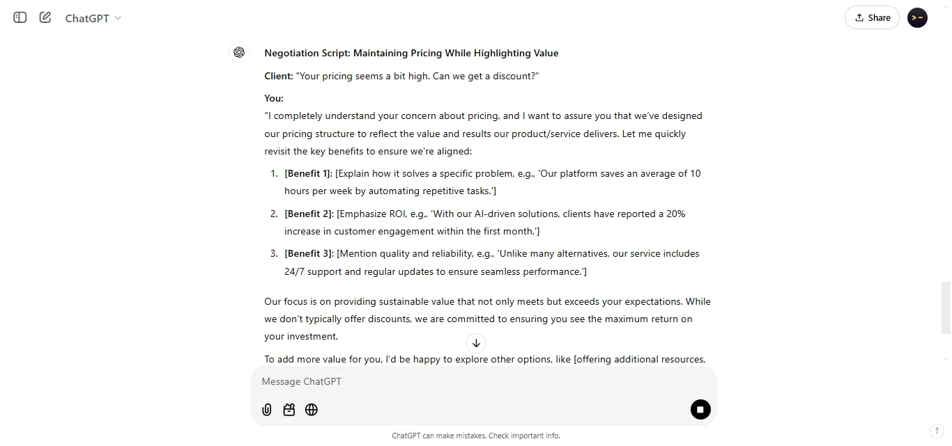 Create a Negotiation Script