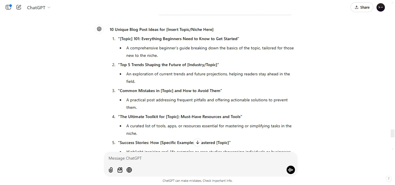Generate Blog Post Ideas