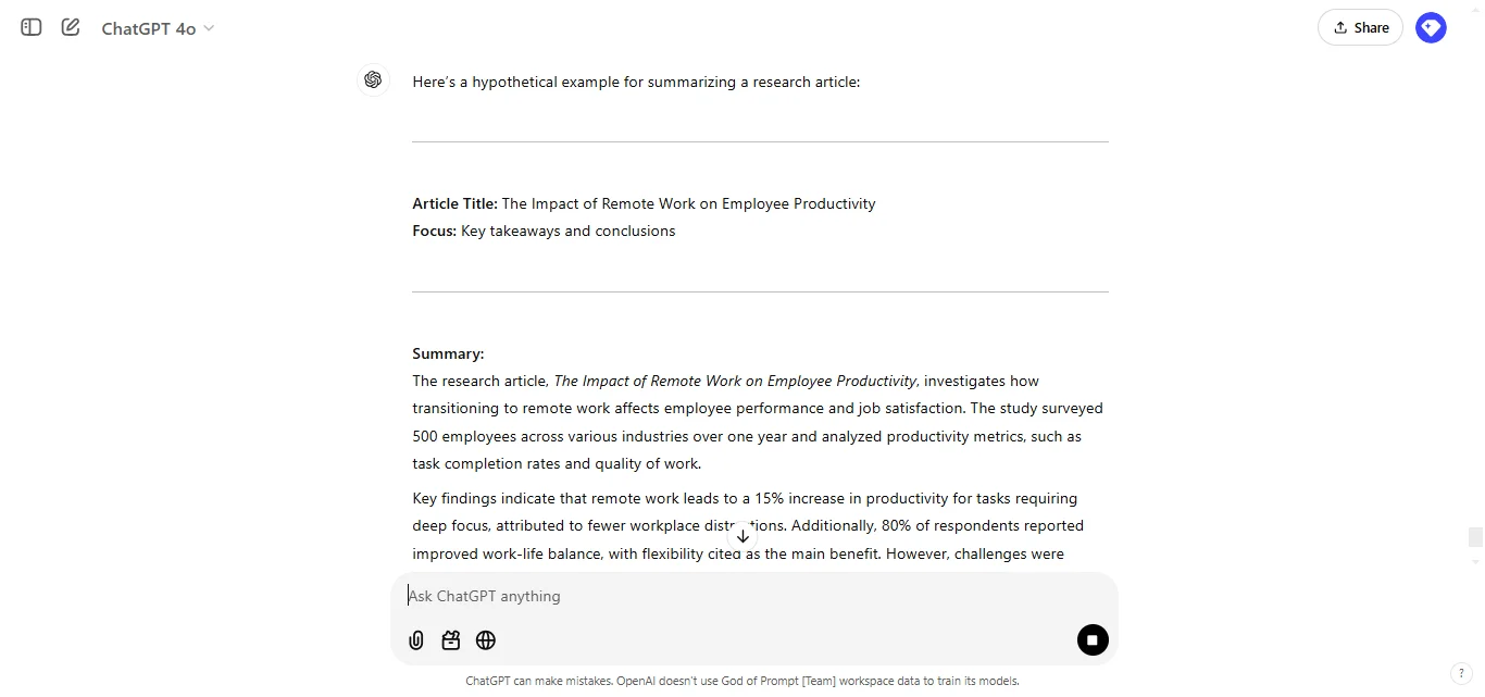 Summarize a Research Article
