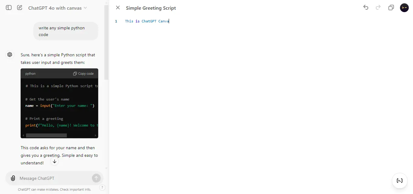what a chatgpt canva screen looks like