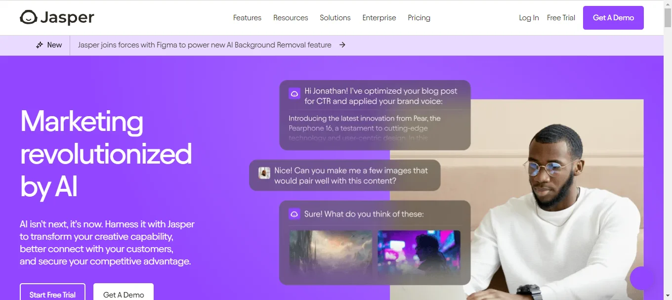 jasper ai homepage