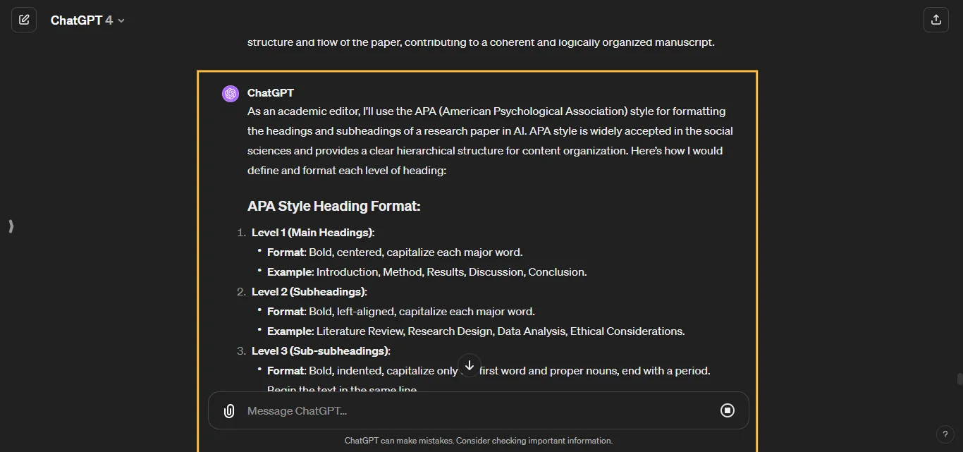 Format headings and subheadings effectively ChatGPT Prompt