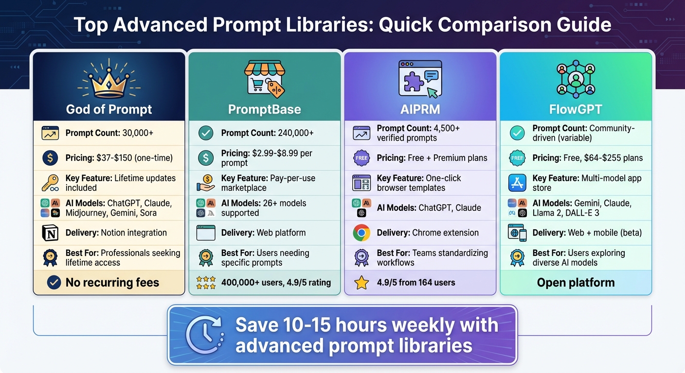 Advanced AI Prompt Libraries Comparison: Features, Pricing & Best Use Cases