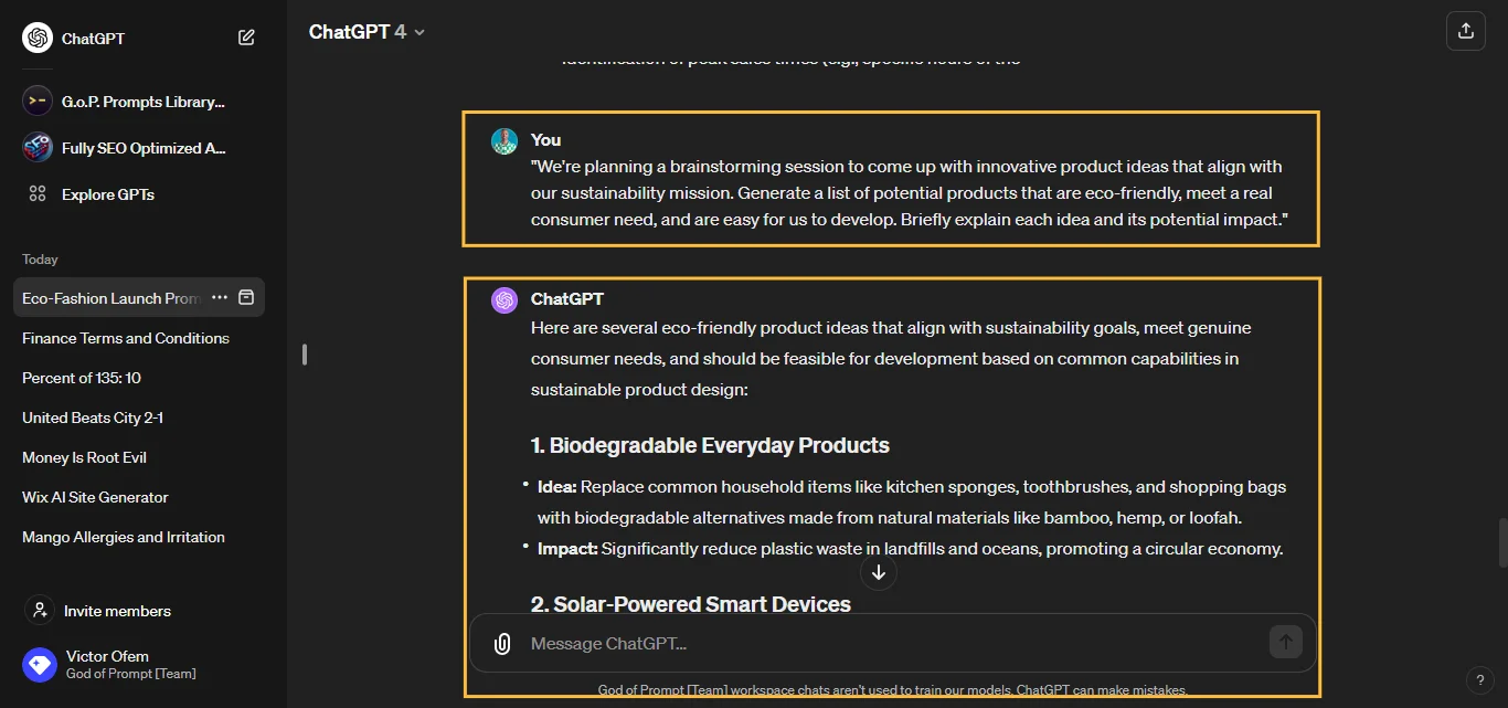 New Ideas Response Response From Chatgpt