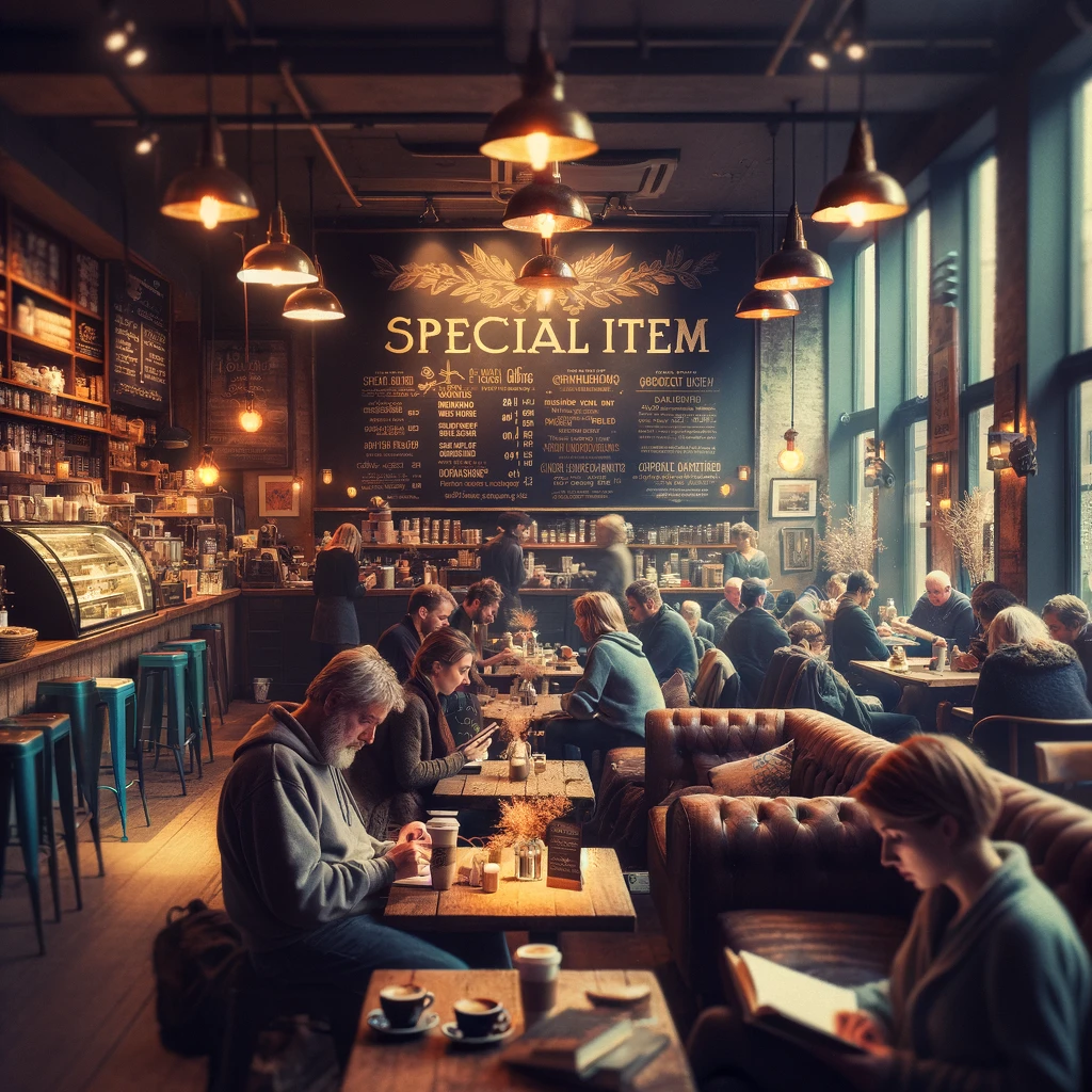 Bustling Coffee Shop generated image
