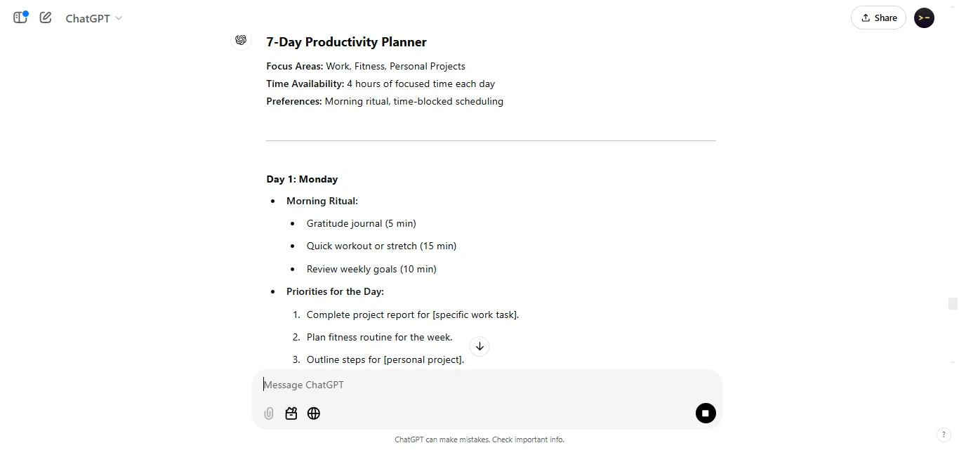 Create a Weekly Productivity Planner