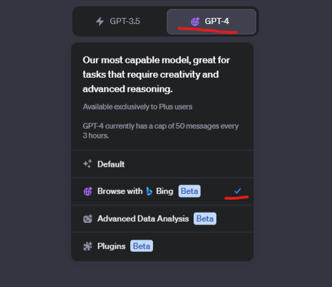 Connect ChatGPT to the internet by pressing on "GPT-4" tab.