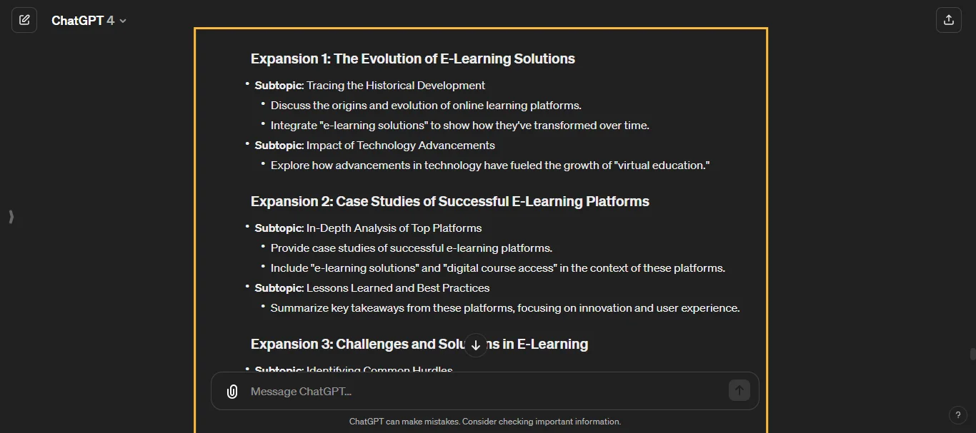 Keyword-Focused Content Expansion ChatGPT Prompt