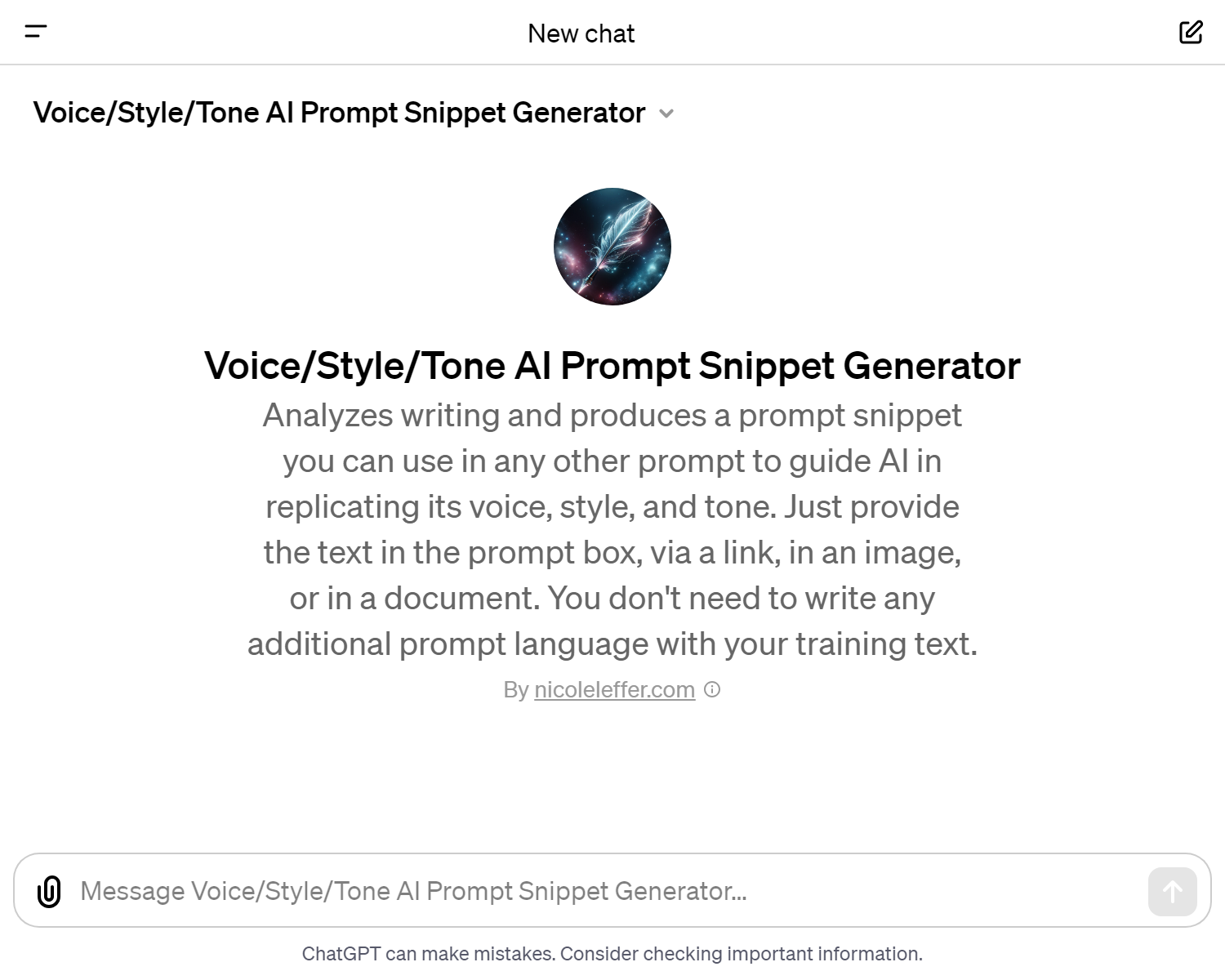 Voice/Style/Tone AI Prompt Snippet Generator