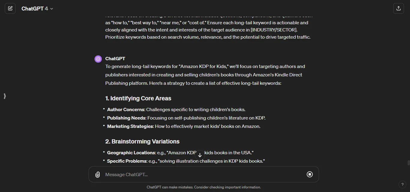 Generate Long-Tail Keywords Chatgpt AI Prompt