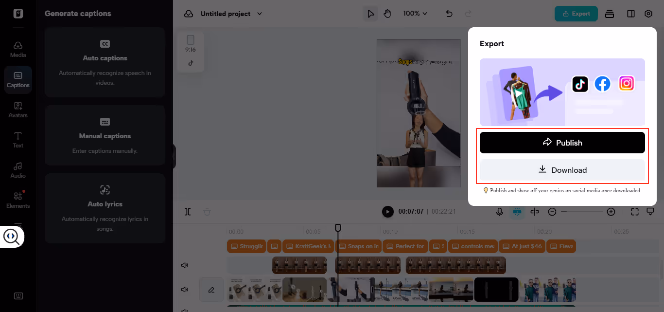 Step 3: export or share the trimmed video