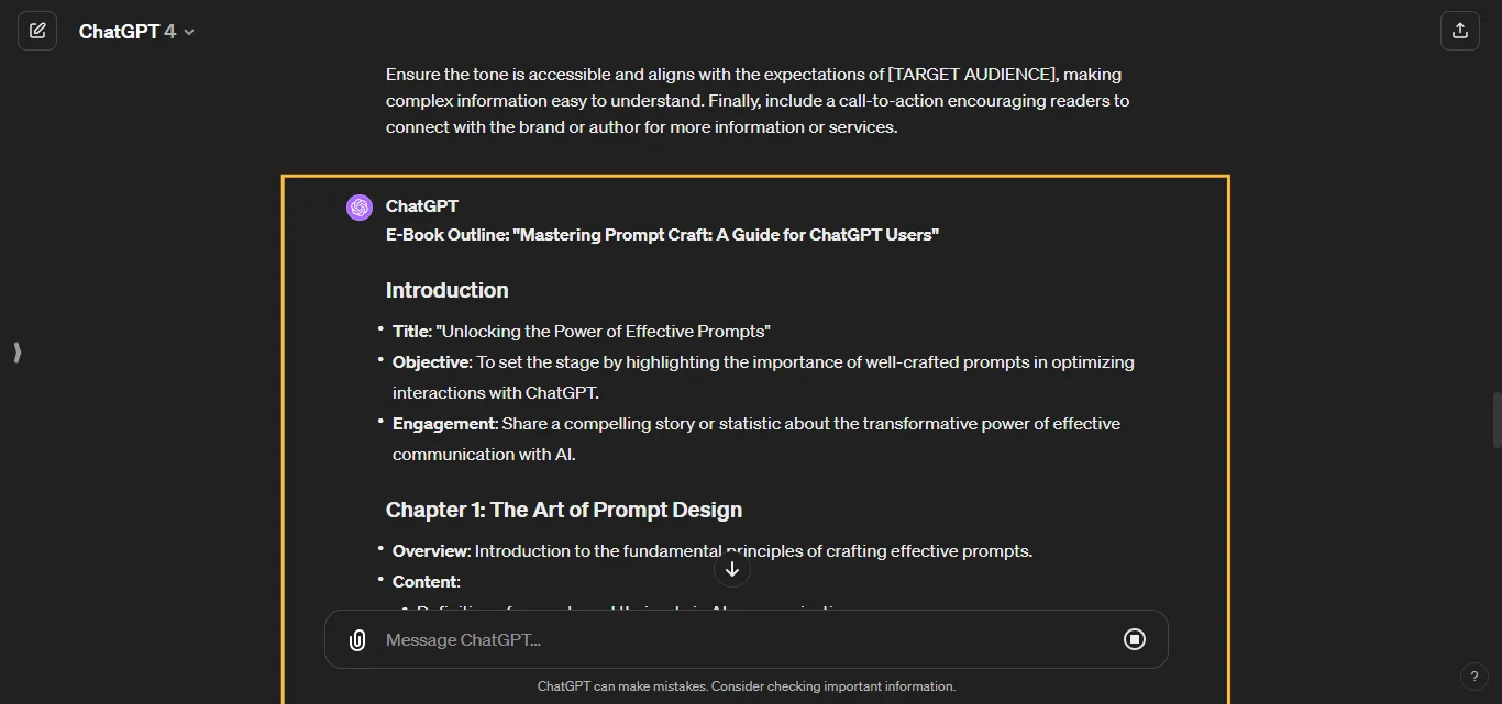 Draft An Ebook Chatgpt AI Prompt