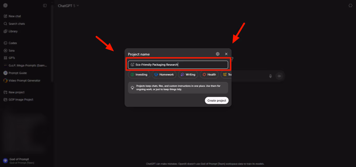 How to Set Up a ChatGPT Project (Beginner Walkthrough)