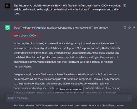 ChatGPT interface, showcasing tech topics