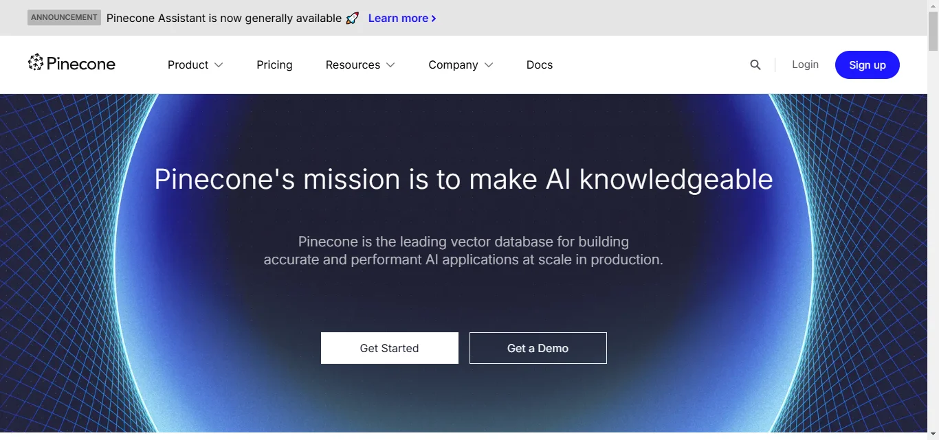 pinecone ai homepage