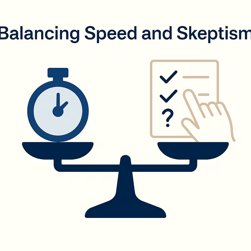 Balancing Speed and Skepticism