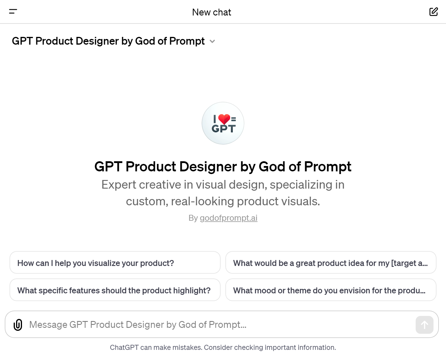 GPT Product Desilgner by God of Prompt