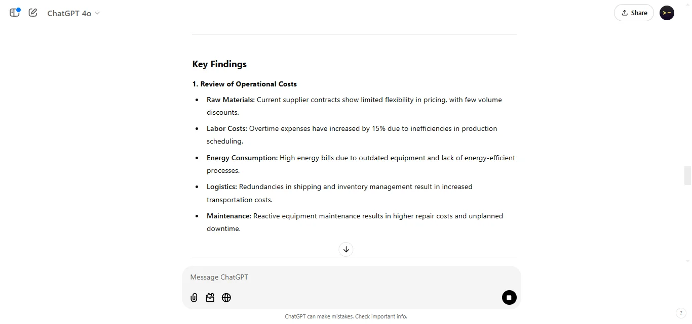 Generating Solutions for Cost Reduction