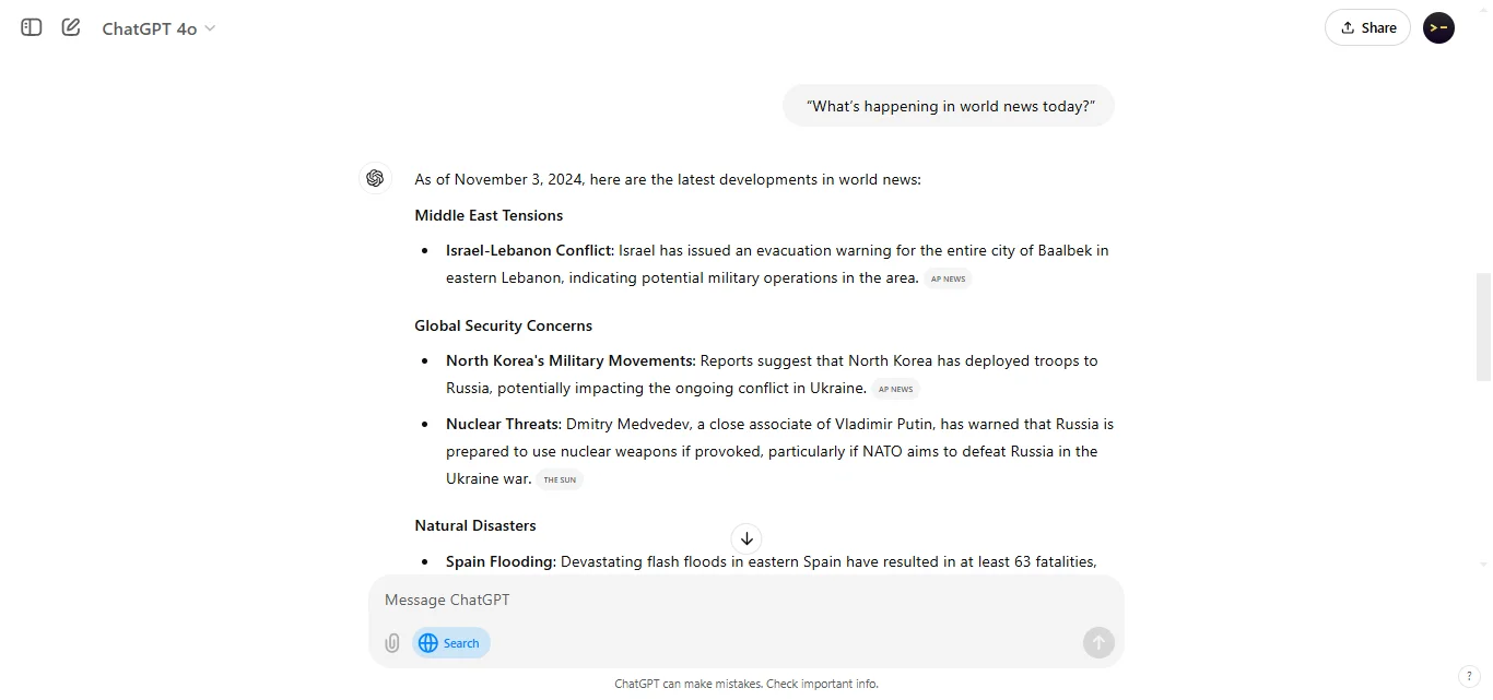 Staying Updated on News ChatGPT Response