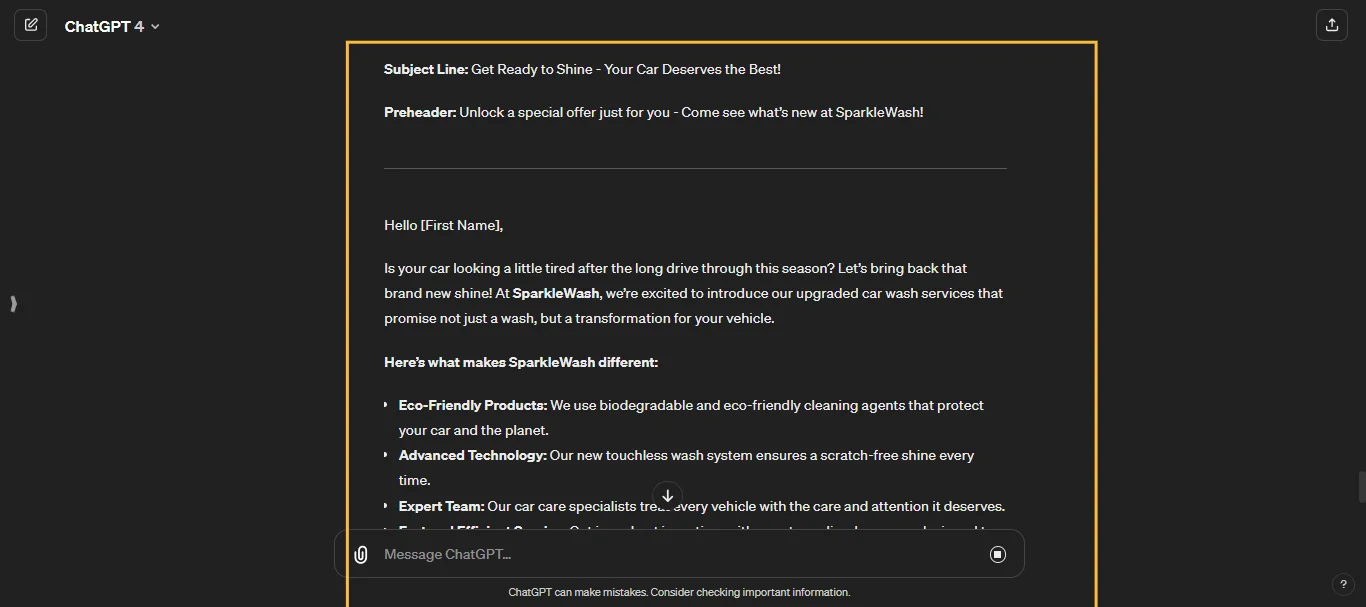 Email Marketing Campaigns ChatGPT Prompt