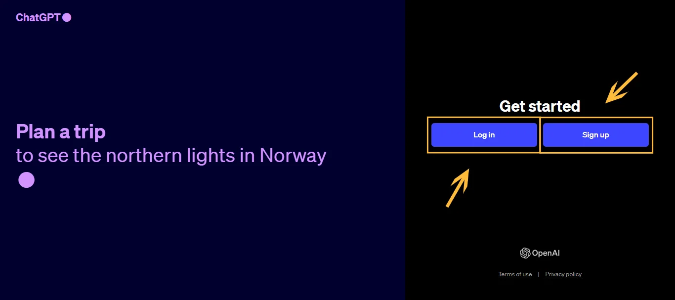 login to open ai website