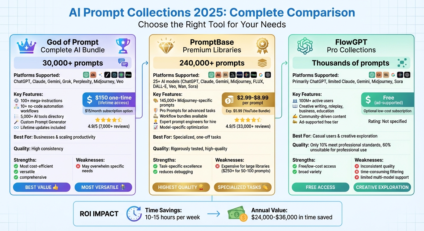 AI Prompt Collections Comparison 2025: Features, Pricing & Best Use Cases