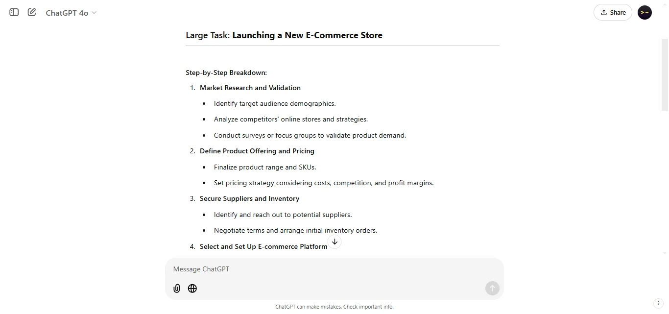 Breaking Down Large Tasks
