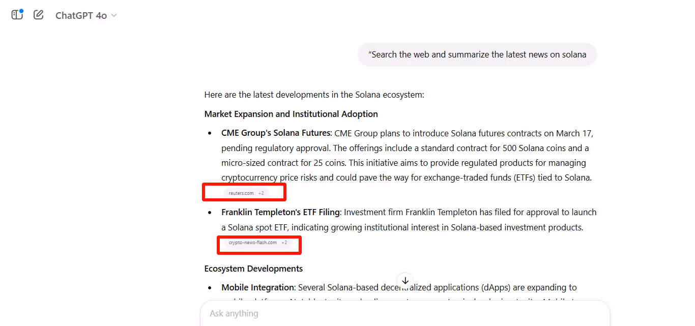 Example Prompts for ChatGPT’s Search Function: