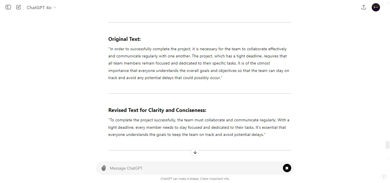 Improve Clarity and Conciseness